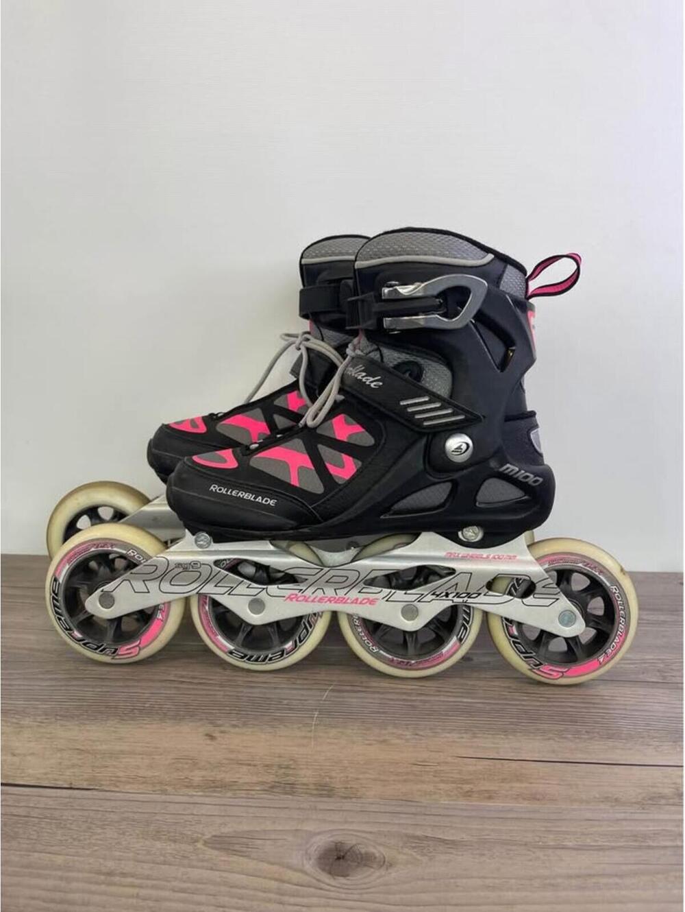 Rollerblade Tempest 100 Inline Skates Womens 6.5 EU 37 Pink Black Fitness Racing